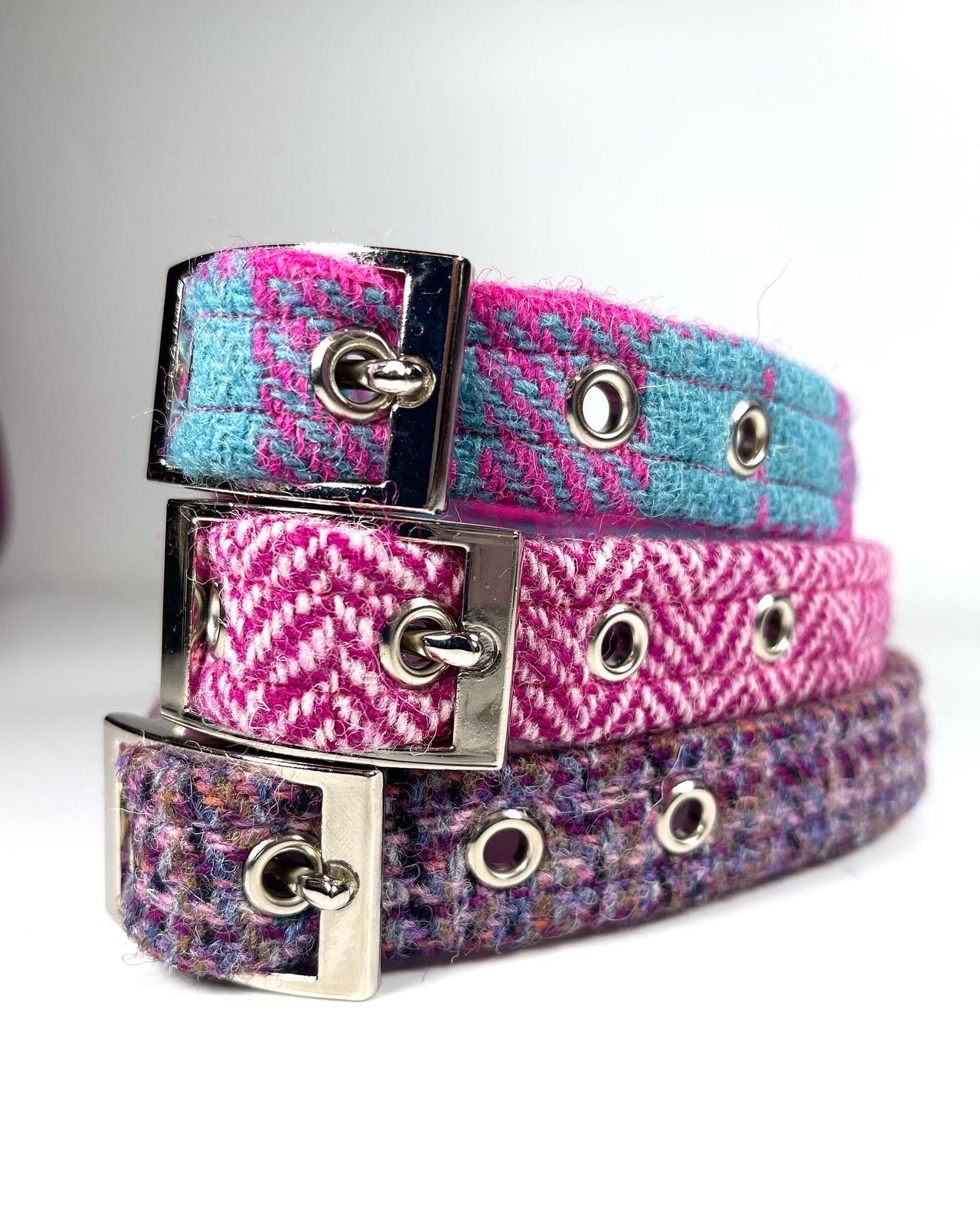 Harris Tweed Collar - Pinks / Purple Designs