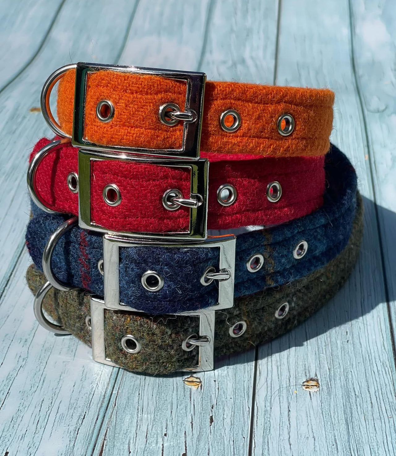 Harris Tweed Collar - Blues / Greens Designs